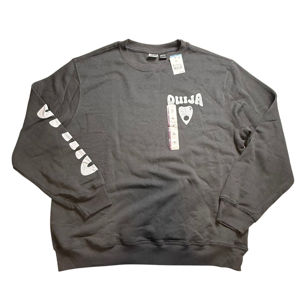 Ouija Board Graphic Sweatshirt XL Charcoal Gray Spirit Board Planchette NWT-2374
